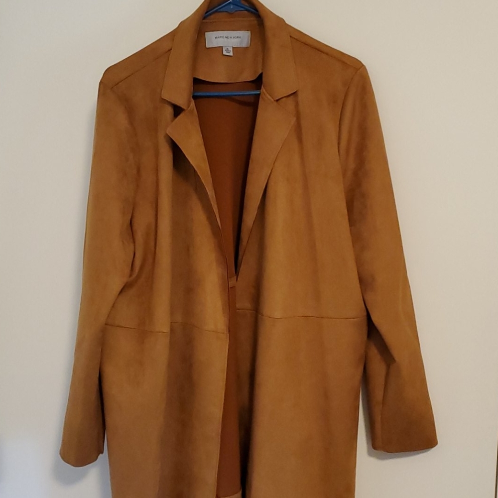 Long suede jacket with matching pants xl